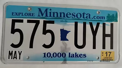 MINNESOTA License Plate-10000 Lakes  Expired- May '17- 575-UYH- Free Ship USA • $12