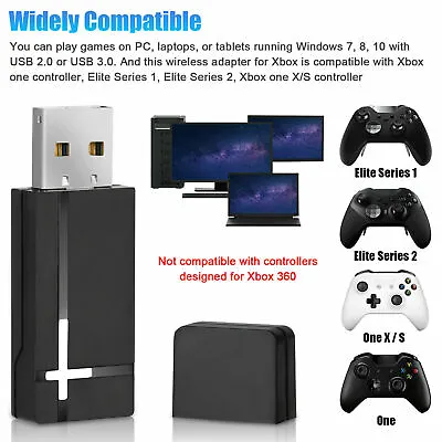 USB Gaming Wireless Receiver Adapter For XBOX One Controller To PC Windows10/8/7 • £16.30