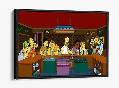 Simpsons The Last Supper -float Effect Canvas Wall Art Pic Print- Brown Yellow • £39.99