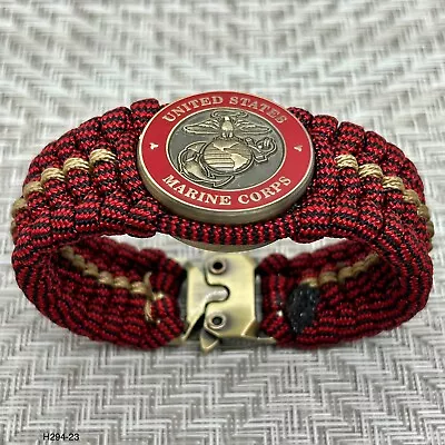 USMC Bracelet; Navy Blue & Red Trilobite • $63