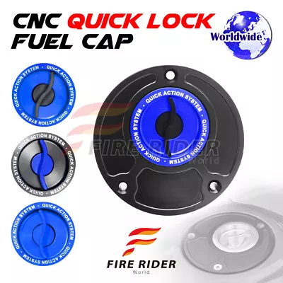 Blue Quick Lock Fuel Gas Cap For Yamaha YZF R6 99-17 04 05 06 07 08 09 10 • $39.76