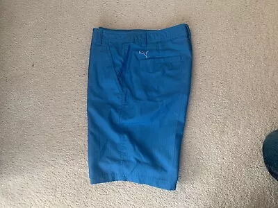 Puma Mens Golf Shorts Blue 32 Free Shipping • $16.99