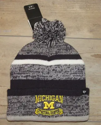 Michigan Wolverines '47 2023 National Champions Football Cuffed Knit Hat Cap Men • $25.49