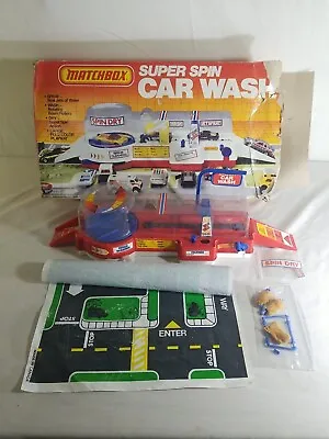 Vintage Matchbox 1980s Motorcity Super Spin Car Wash Set • $59.95