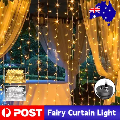 300/600 Led Curtain Fairy Lights Wedding Indoor Outdoor Christmas Garden Party • $21.90