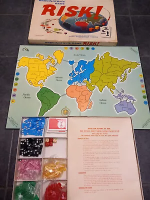 Waddington’s Risk! Vintage Board Game Plastic Pieces 1960s White Box Version • £15