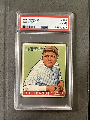 1933 Goudey Babe Ruth #181 PSA 2 • $7000