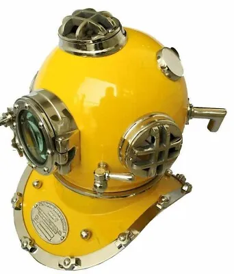 Vintage Scuba Morse Helmet Divers Yellow Diving Helmet Full Size 18  Replicas • $169.20