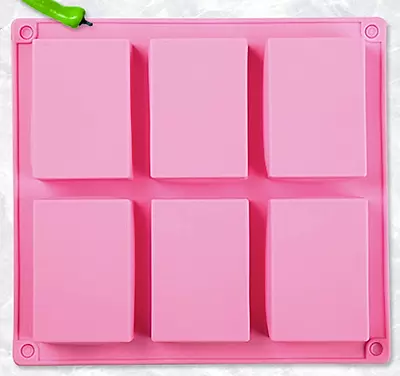 Silicone 6 Cells Square Soap Cake Fondant Mould Baking Tools Freezer Oven • £3.99