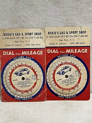 2 Vintage DIAL YOUR MILEAGE Paper Calculator MPG Auto Roxie’s Gas & Sport Shop • $7.99