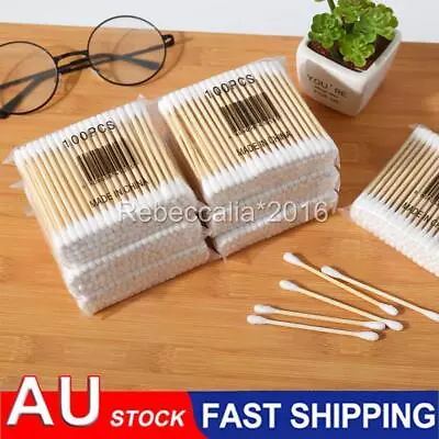 2000X Disposable Cotton Swab Wooden Handle Ear Buds Q Tips Makeup Cosmetic Dual • $19.95