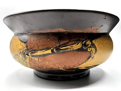 Vintage ROYAL HAEGER Lava EARTH WRAP Pottery BOWL Snakeskin WESTERN Boho MCM 60s • $39.99