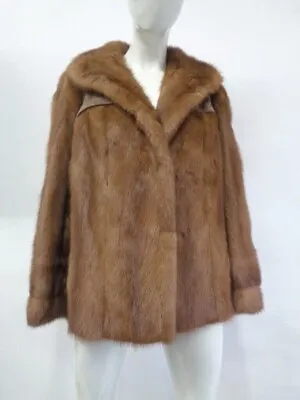 Excellent Canadian Pastel Mink Fur & Suede Coat Jacket Women Woman Size 6 Small • $298.35