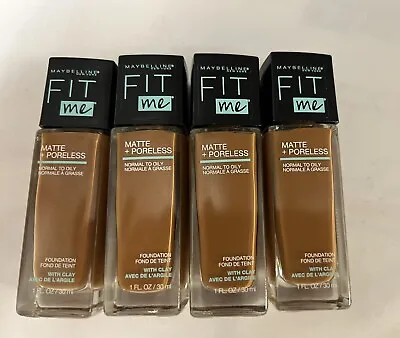 Maybelline Fit Me Matte + Poreless Liquid Foundation 356 Warm Coconut Lot Of 4 • $13.99