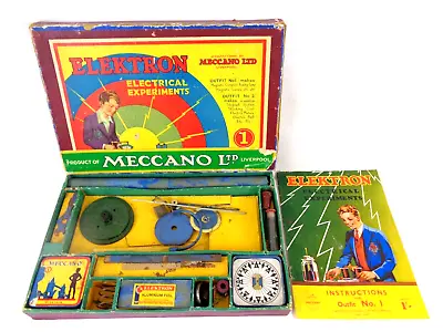 Vintage Meccano Elektron Set Outfit No. 1 Boxed Very Rare • £84.99