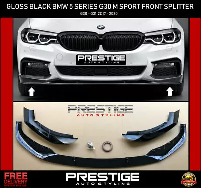 £119.99 • Buy Bmw 5 Series G30 G31 M Sport Front Diffuser Splitter Lip Spoiler Gloss Black 