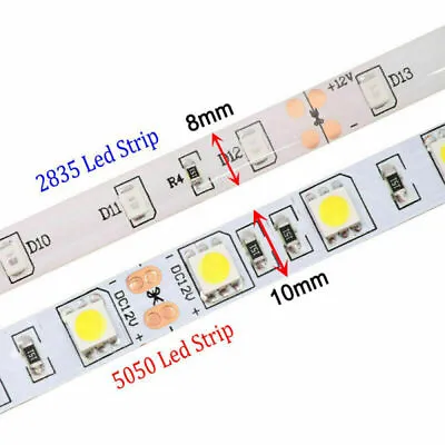 5M LED Strip Lights 12V Waterproof RGB 2835 5050 Self Adhesive Tape Cabinet Lamp • £6.71