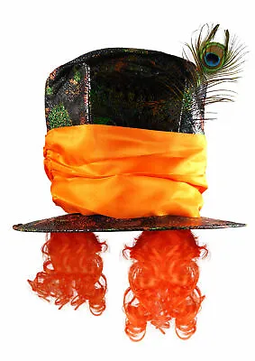 £9.99 • Buy Halloween Adult Mad Hatter Top Orange Hat Book Week Day Costume Accessory UK