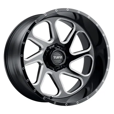 TUFF T2B Left 24X14 6X139.7 Offset -72 Gloss Black W/Milled Spoke (Qty Of 1) • $487.95