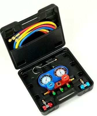 $57.99 • Buy Manifold Gauge R134a  Refrigeration Air Conditioning HVAC AC Tools Heavy Duty