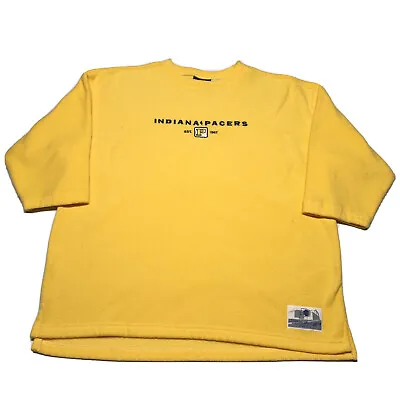 Vintage Indiana Pacers T-Shirt Mens XL NBA Basketball Yellow Fleece Warm Up 90s • $23.99