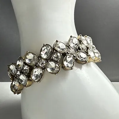 Gold Toned J.Crew Crystal Stretch Bracelet • $8.87