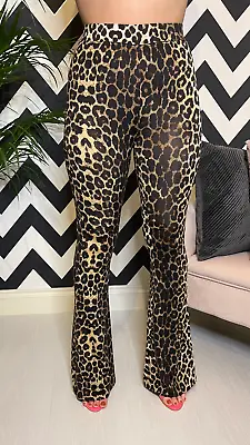 £25 • Buy Leopard Print Flared Trousers