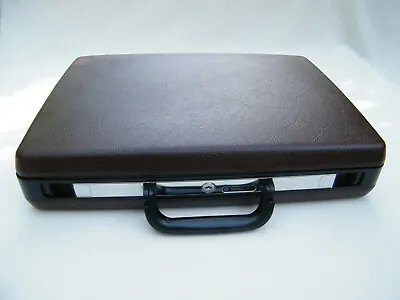 Vtg Samsonite Slim 3.5  Brown Hard Shell Briefcase Portfolio Travel Bag Mad Men • $69.99