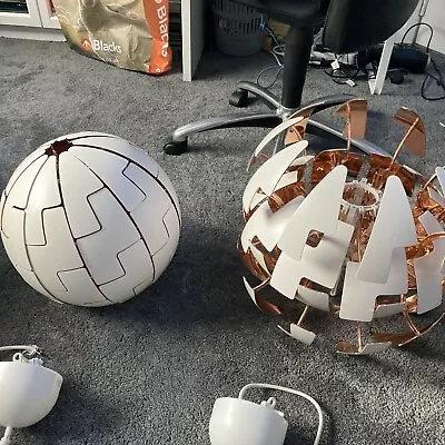 IKEA Death Star Ceiling Light White And Bronze Cheap Ceiling READ DESCRIPTION • £45