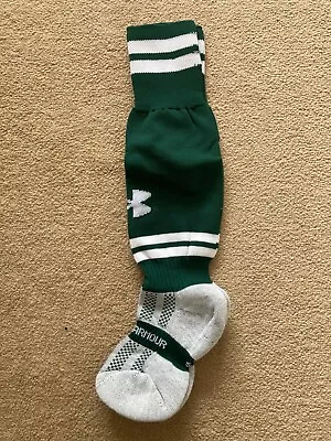 Under Armour - Green With White Hoops Rugby/Football Socks -Size UK 12-2-BNWT • £8.99