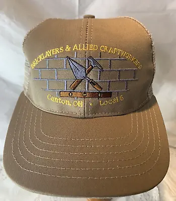 Vintage Mesh Trucker Cap Bricklayers Allied Craftworkers Local 6 Canton Ohio Hat • $10