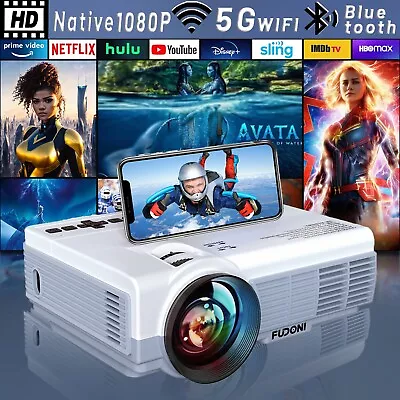 Projector 4K 5G WiFi Home Theater Movie 10000L Portable Projector With Screen US • $89.99