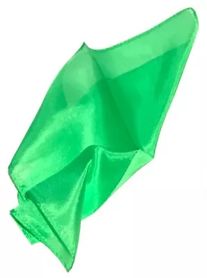 9  GREEN SILK Scarf Magic Trick Prop Magician Handkerchief 100% Square Thumb Tip • $6.49