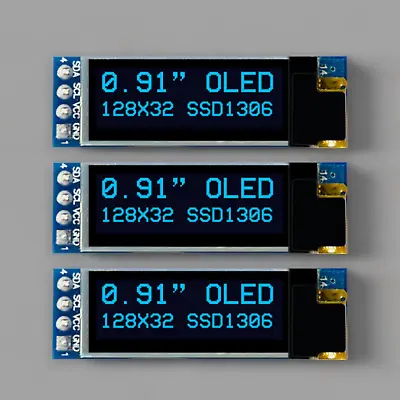 3 Pack 0.91'' 128x32 I2C Blue OLED Display For Arduino Pic Projects DC 3.3V 5V • $12.99