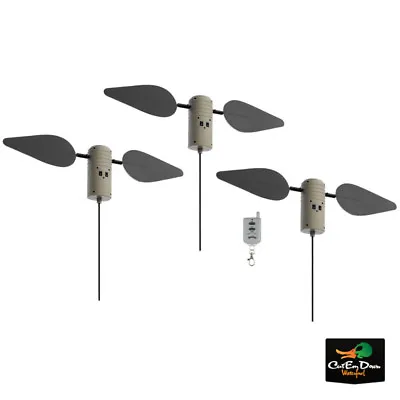 Lucky Duck 3 Pack Field Flashers With Remote Spinning Wing Duck Dove Goose Decoy • $179.90