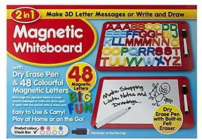 £9.95 • Buy 2 In 1 Magnetic Whiteboard With Dry Erase Pen & 48PC Colorful Letters For Kids