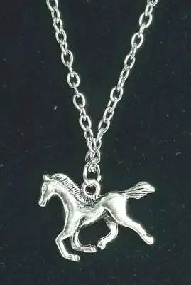 Horse Necklace - 18  - Silvertone - Pendant And Chain • $10.50