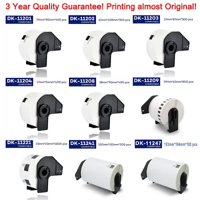 Continuous Label Roll For Brother DK-22205 DK-11201 DK-11209 For QL-570 QL-700 • $13.50