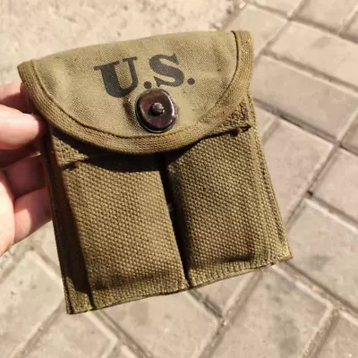 US Army USMC Marine WW2 M-1 CARBINE KHAKI BUTT AMMO POUCH EXC 43 Vtg Rare STOCK • $39.96