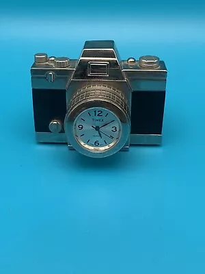 Vintage  Timex Collectable Camera Mini Clock Battery Quartz Analog Preowned • $20