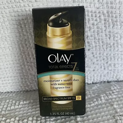 OLAY Total Effects 7in1 Moisturizer Serum Duo SPF 15 Fragrance-Free 1.35oz NEW • $39