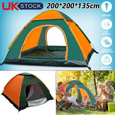 4 Man Automatic Pop Up Tent Camping Tent Family Outdoor Hiking Festival Tent • $32.99