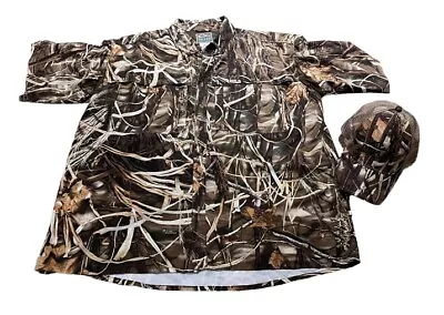 Drake Waterfowl Camo Shirt & Matching Hat Advantage Max-4 Mens Shirt XL Bundle • $32.99