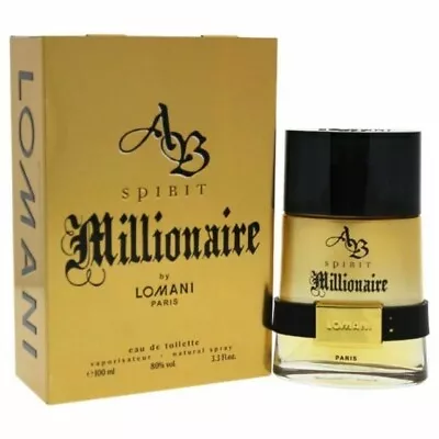 AB Spirit Millionaire By Lomani Eau De Toilette Men's Spray Cologne 3.3 Oz New  • $22