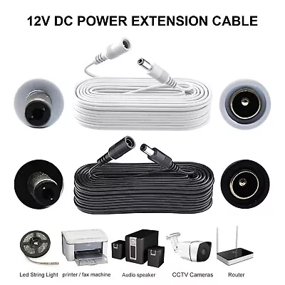 £3 • Buy 12V 3/5/10 Meter DC POWER EXTENSION CABLE For CCTV CAMERA LED /DVR/ PSU LEAD UK