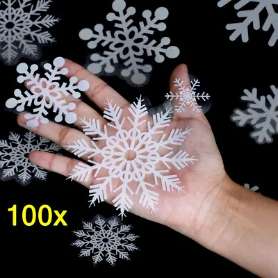 £3.28 • Buy Reusable Christmas Snowflakes Stickers Clings Decal Xmas Home Shop Window Decor