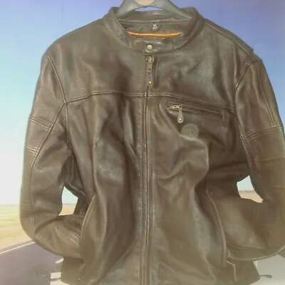 Leather Motorcycle Biker Jacket 4X Men's  First Classic Brown The Manchester HB • $136.49