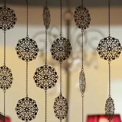 20 Strings Retro Metal Chain Curtain Pendant Door String Curtain Partition Decor • $72.86