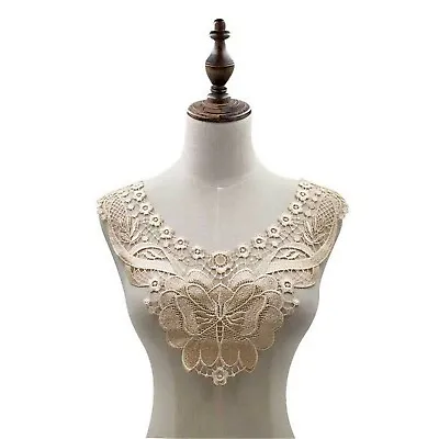 Neck Round Collar Lace Applique Embroidery Blossom Wedding Dancing Dress Trim • £3.99