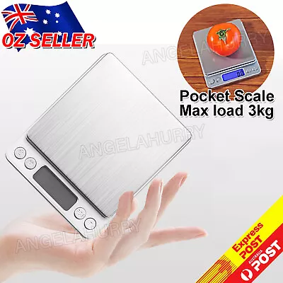 3kg 0.1g Digital Pocket Scale Jewellery Milligram Micro Mg Weighting Kichen NE • $10.99